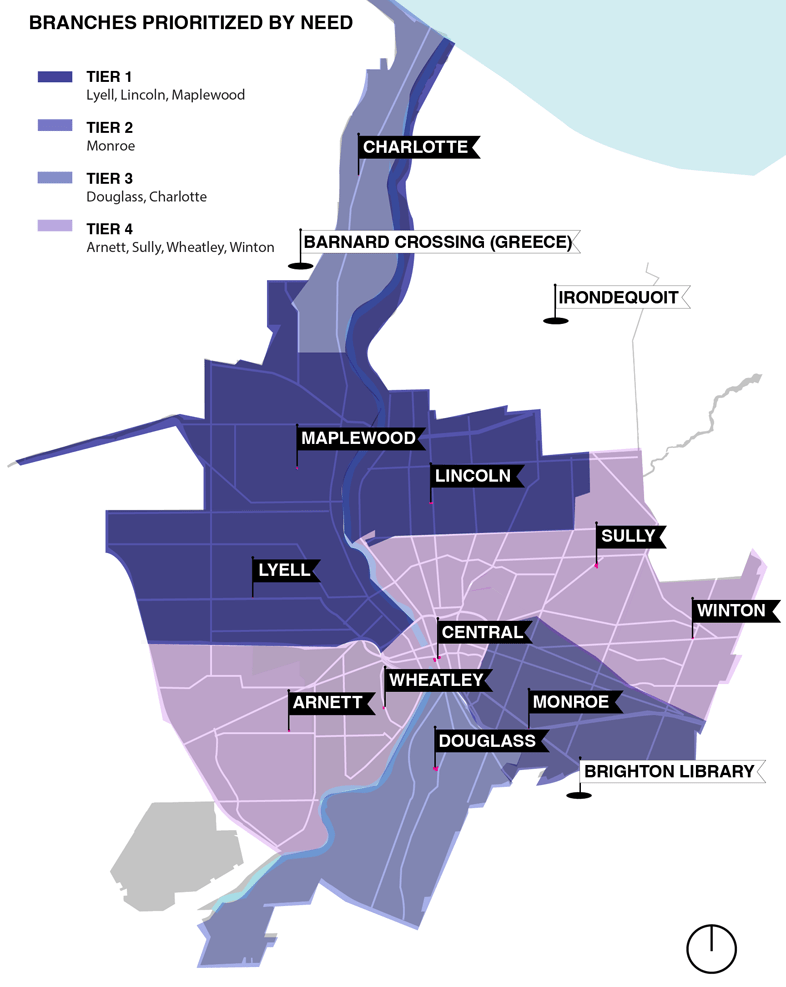 Rochester Public Library Tier Catchment Zones