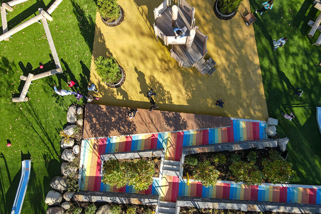 PS 16 Wakefield Playground overhead of playground