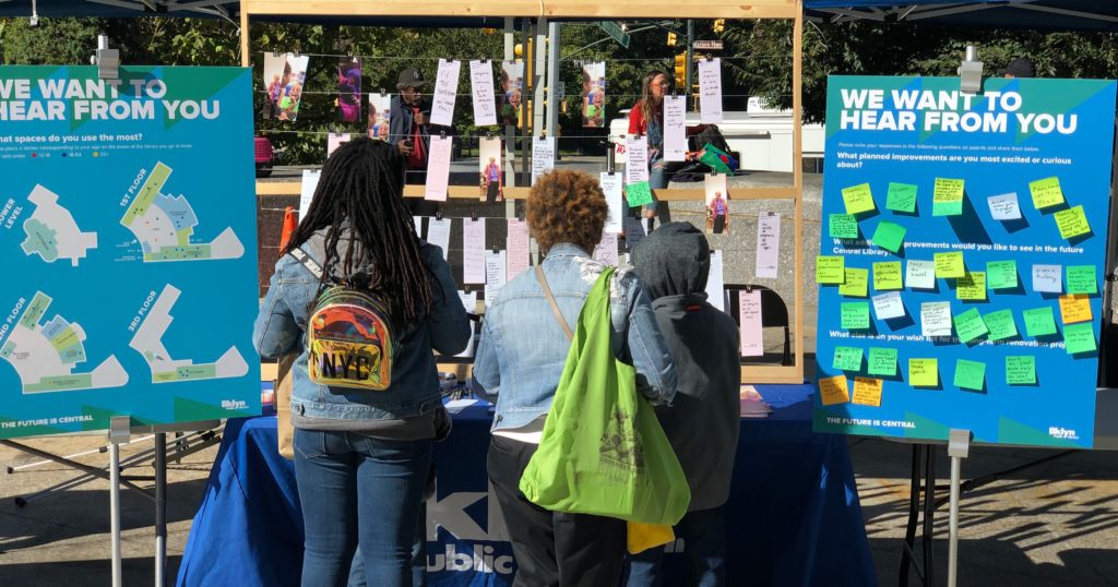 Brooklyn Public Library outdoor engagement boards