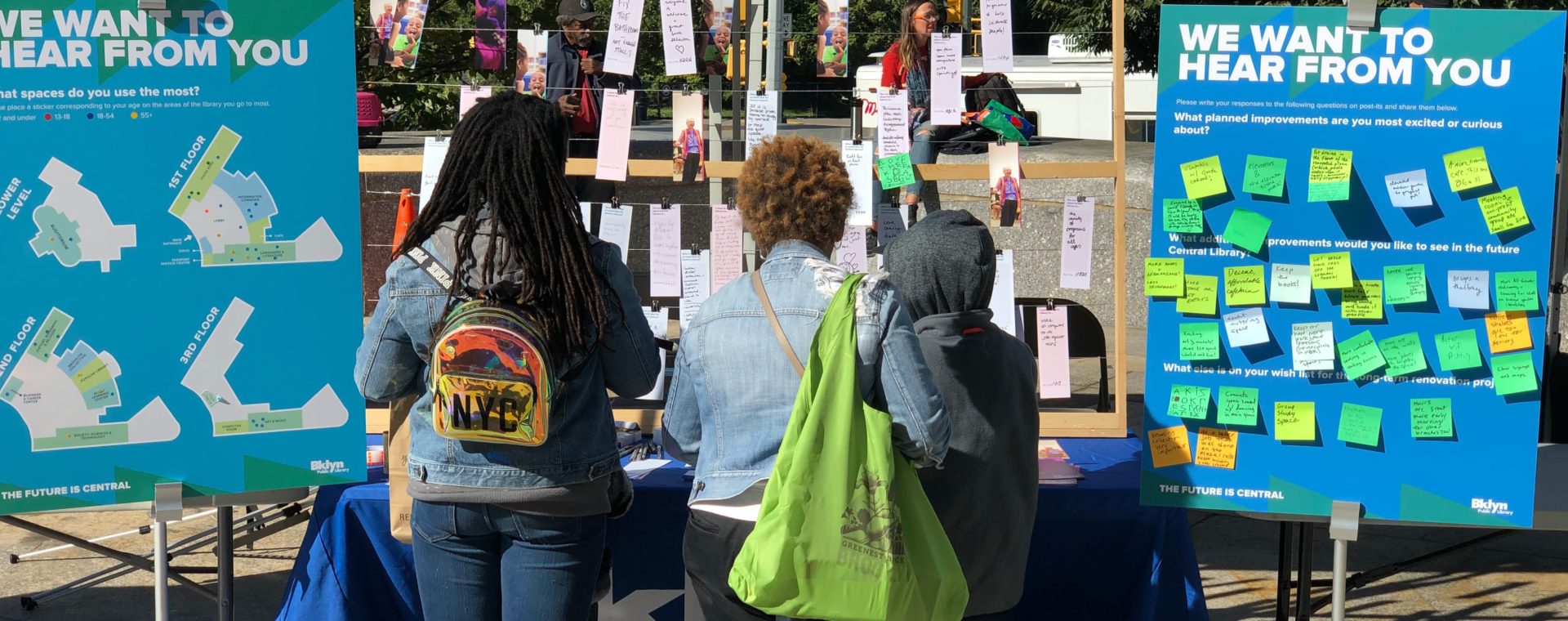 Brooklyn Public Library outdoor engagement boards